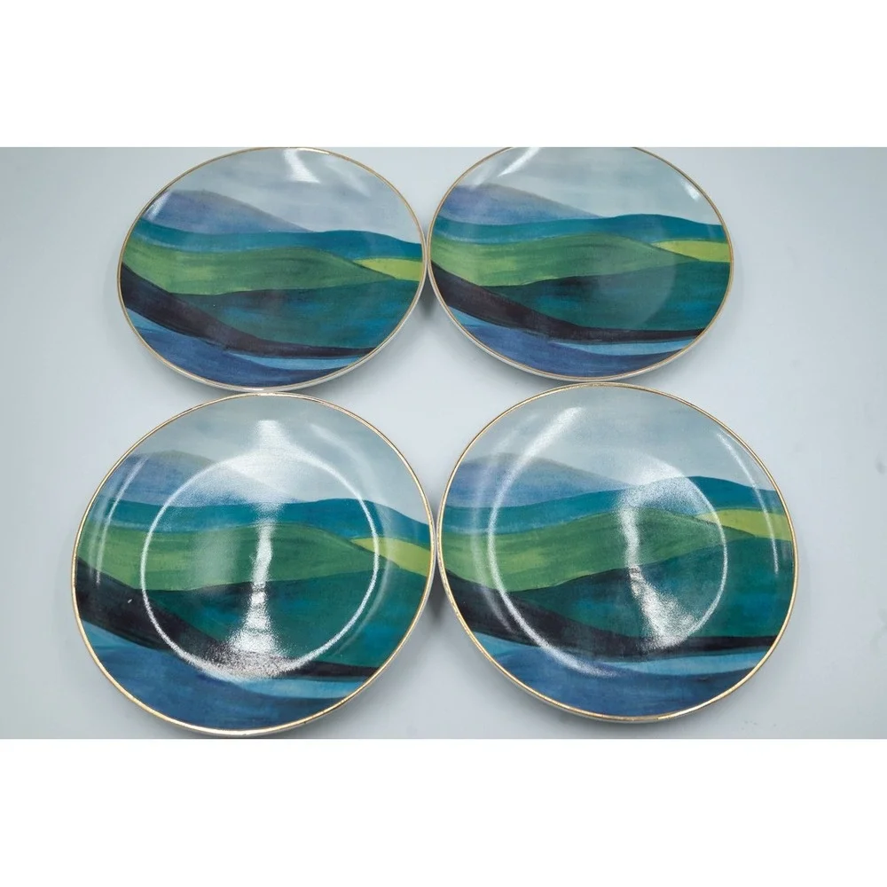 Williams Sonoma Sheila Bridges Highlands Appetizer Plates Set of 4 Portugal